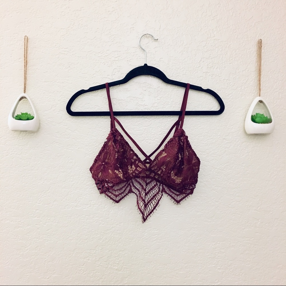 EXPRESS Burgundy Laced Bralette